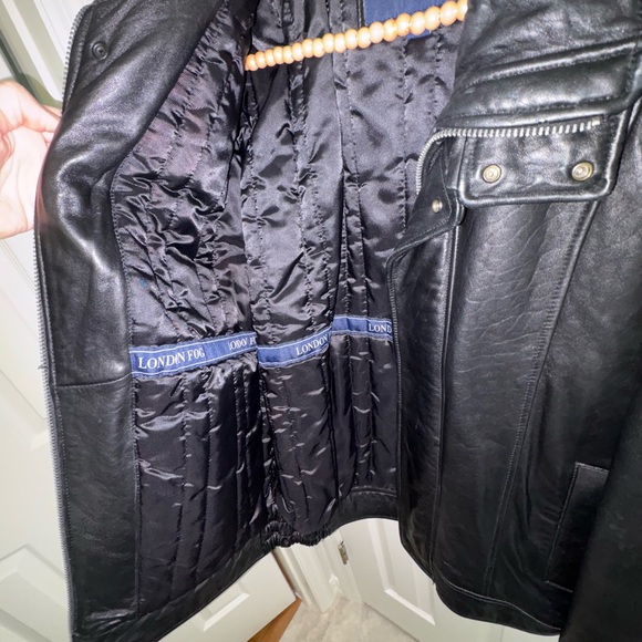 London Fog Black Leather Jacket - Picture 6 of 7